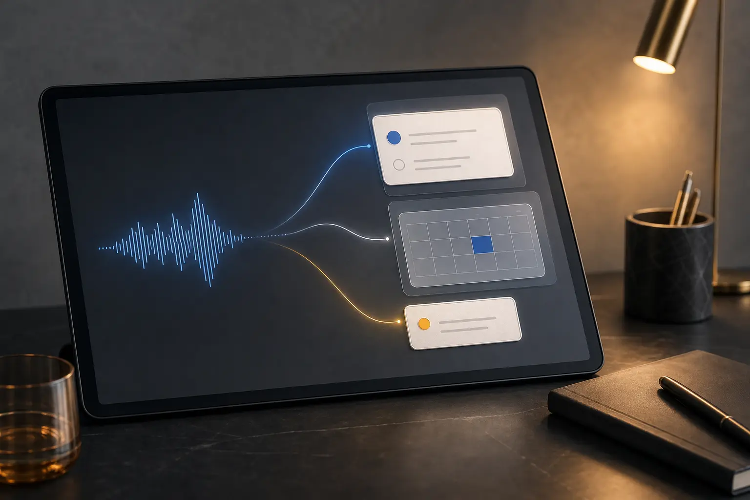 Audio Scribe Workspace задачи календарь и напоминания после расшифровки