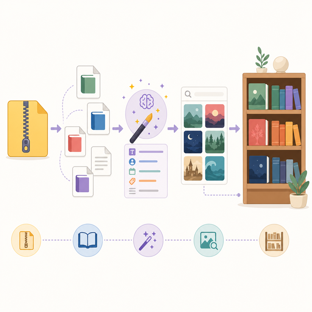 BOOK-LIBRARY: импорт, метаданные и каталог